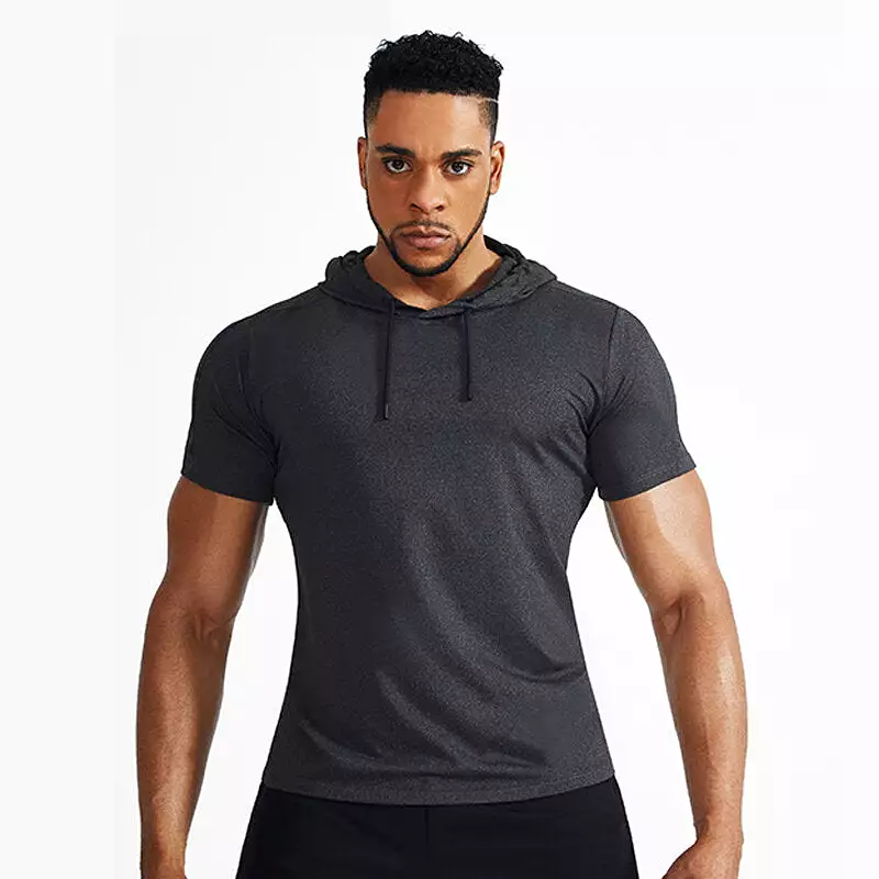 Men's Short Sleeve Sports Tops Spring Summer Workout Running Large Size T-shirt Athleisure Breathable Soft Sweat Out Shirt Gym R