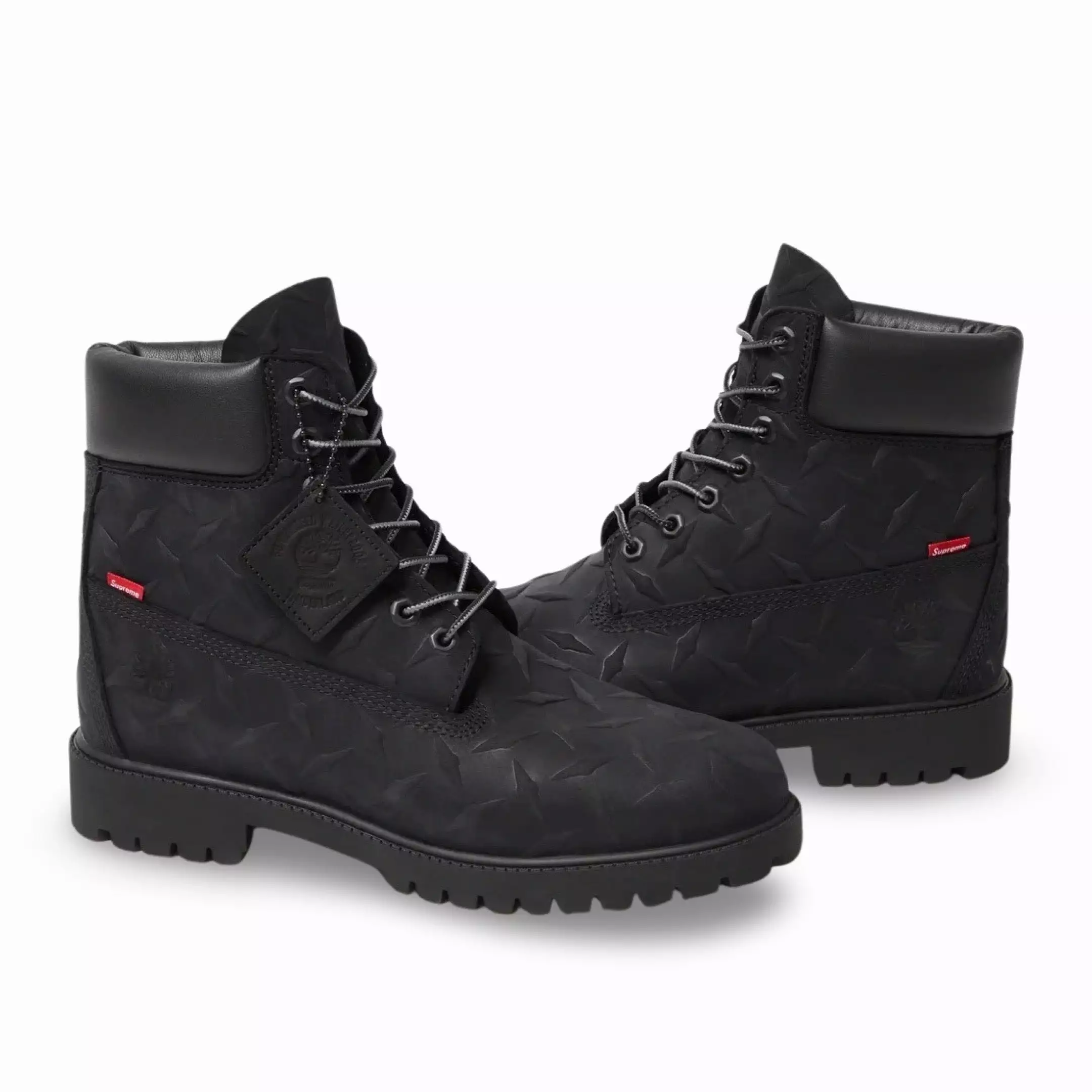 (Men's) Timberland 6 Premium Waterproof Boot x Supreme 'Diamond Plate Black' (2023) TB0A6DE1-001