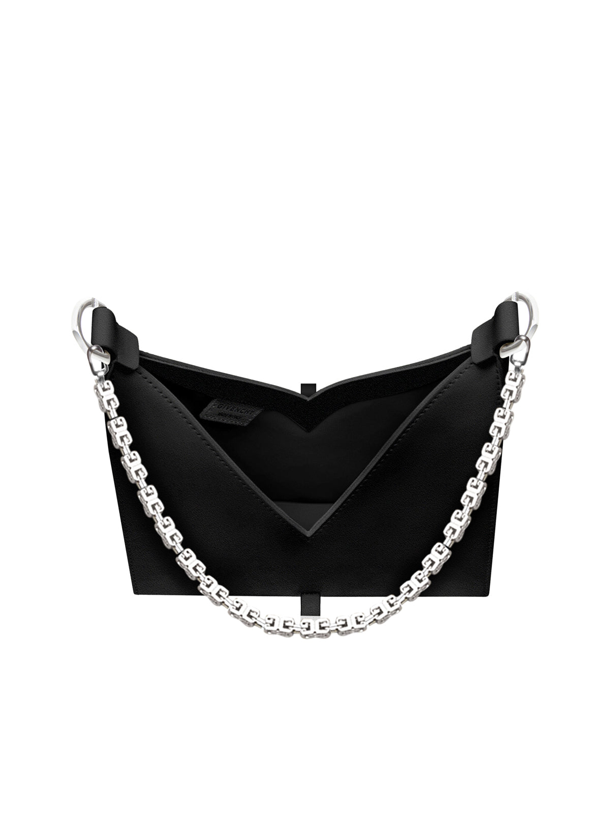 MINI CUT OUT BAG IN BOX LEATHER WITH CHAIN