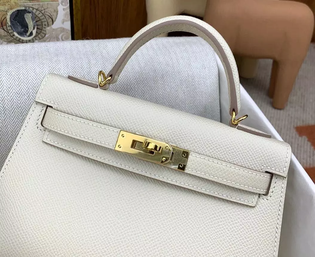 Mini Kaili Epsom Leather Bag Off White 19