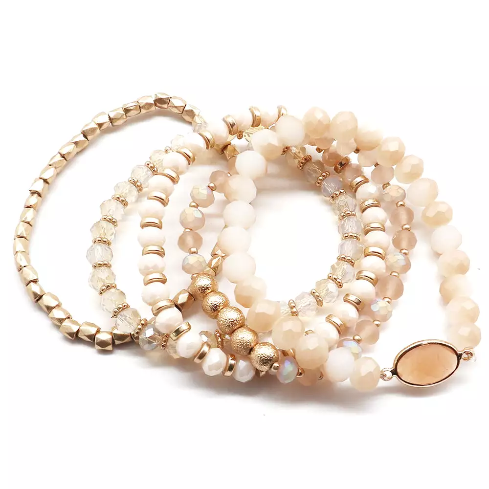 Multi Bead Stretch Bracelet Set