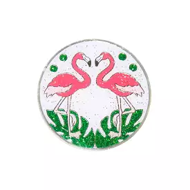 Navika Glitzy Hat Clip/Marker Dancing Flamingos