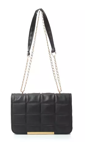 O181971 Blocks Cross-Body Bag With Chain Handle - Black