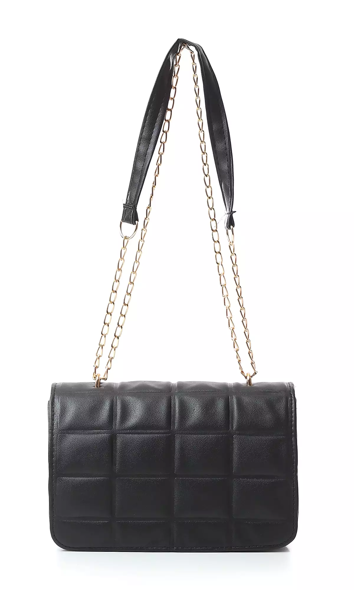 O181971 Blocks Cross-Body Bag With Chain Handle - Black