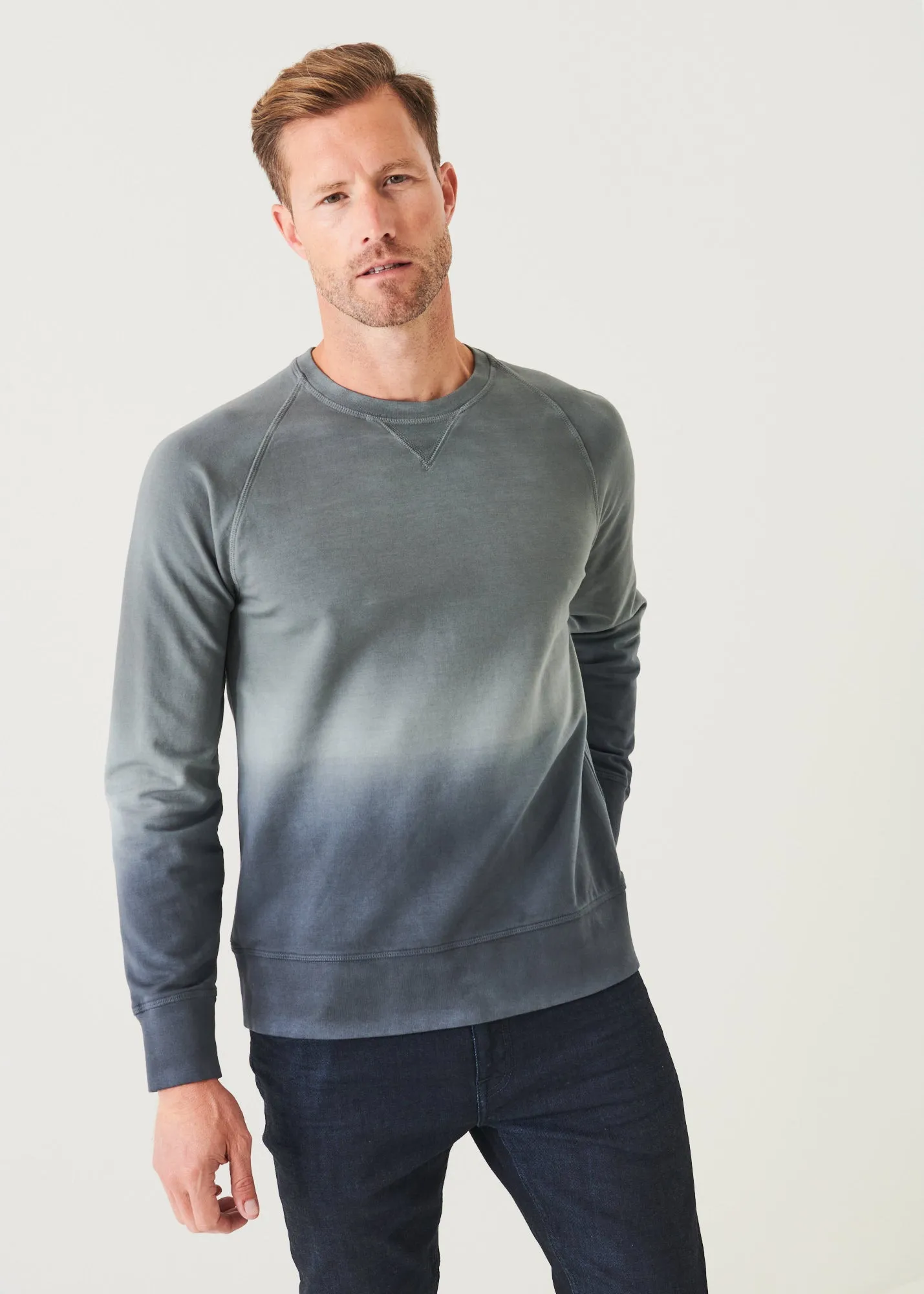 PIMA STRETCH FLEECE DEGRADE CREWNECK