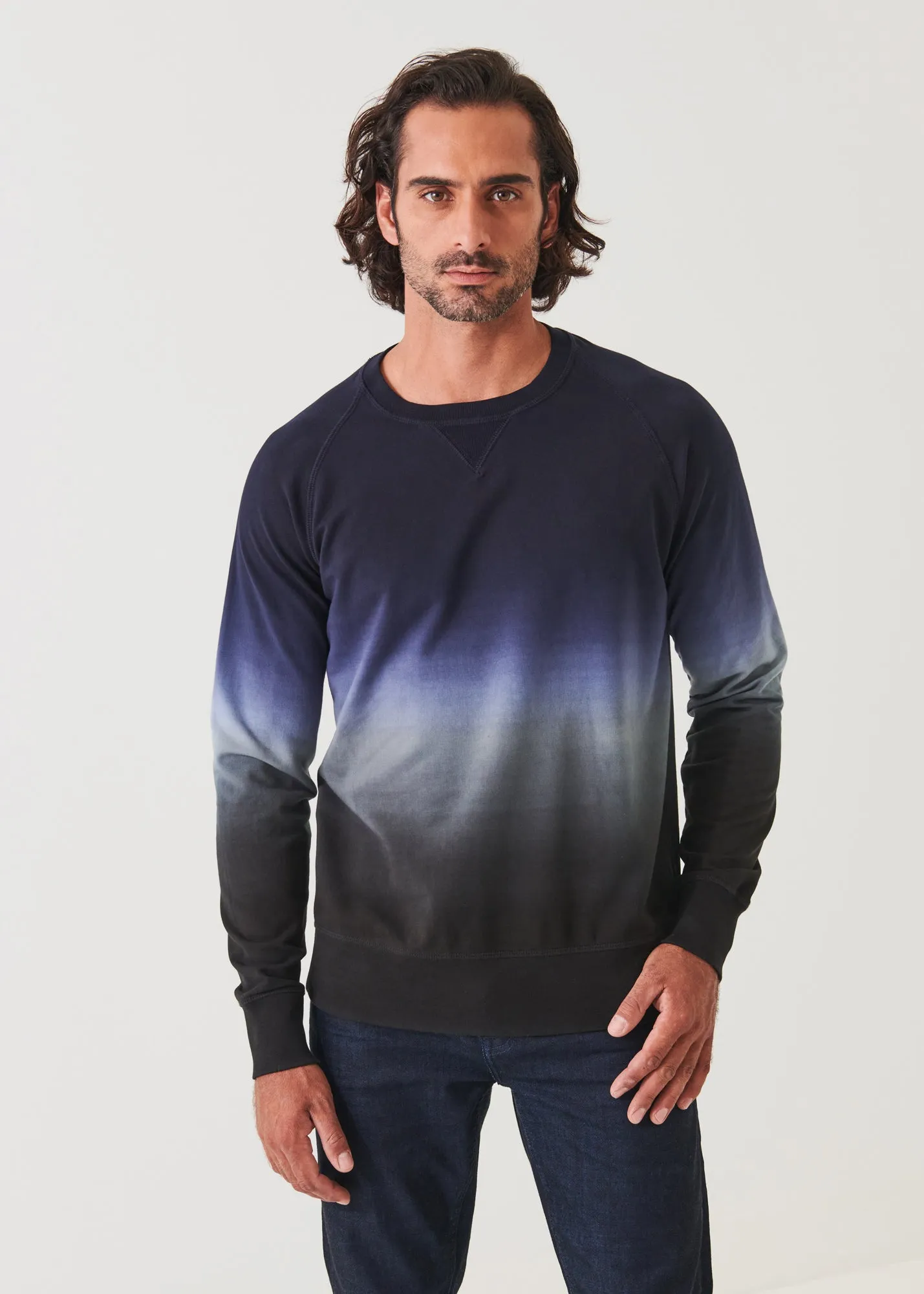 PIMA STRETCH FLEECE DEGRADE CREWNECK