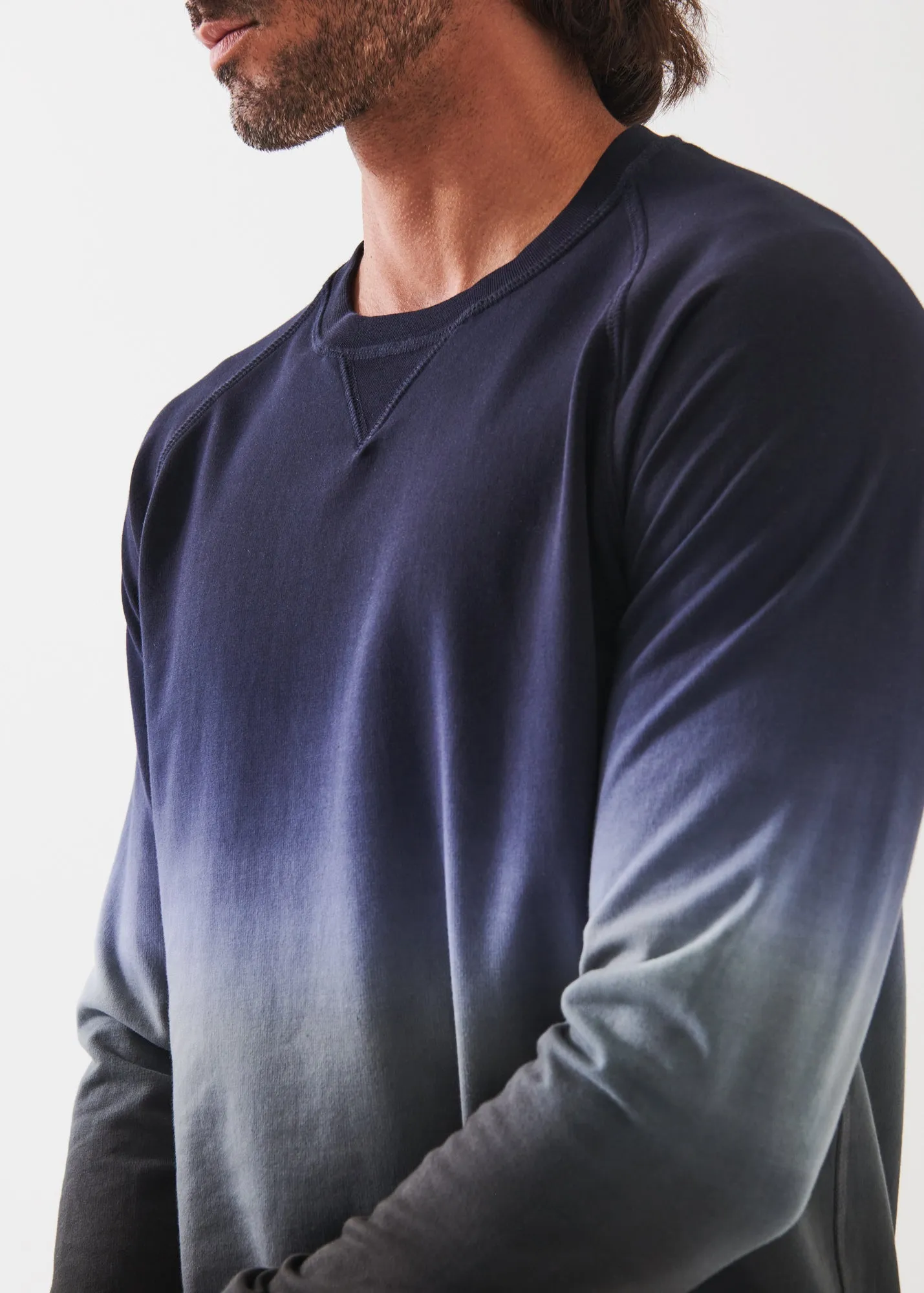 PIMA STRETCH FLEECE DEGRADE CREWNECK