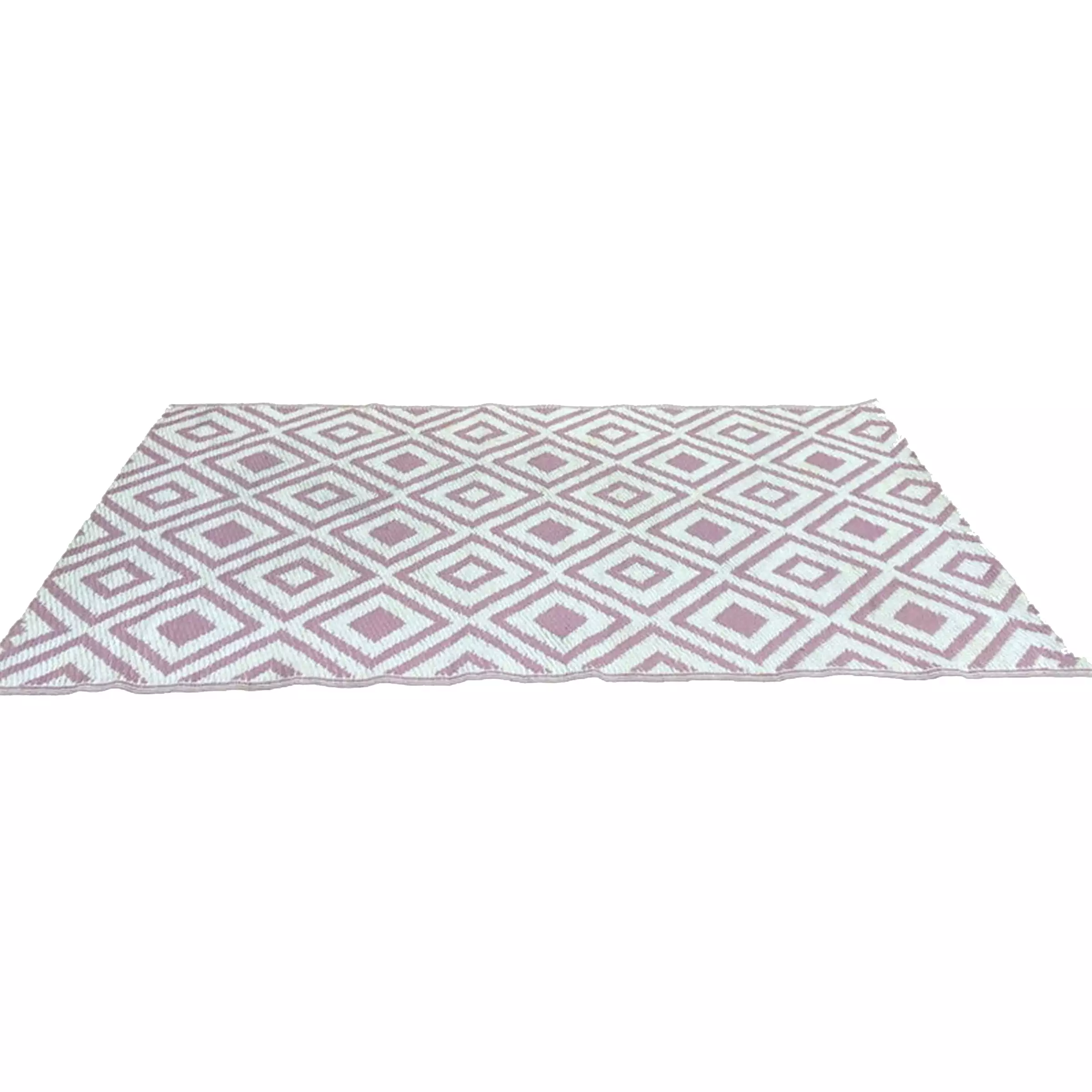 Pink Diamond Reversible Indoor or Outdoor Rectangular Matting - Recycled Polypropylene