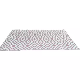 Pink Diamond Reversible Indoor or Outdoor Rectangular Matting - Recycled Polypropylene