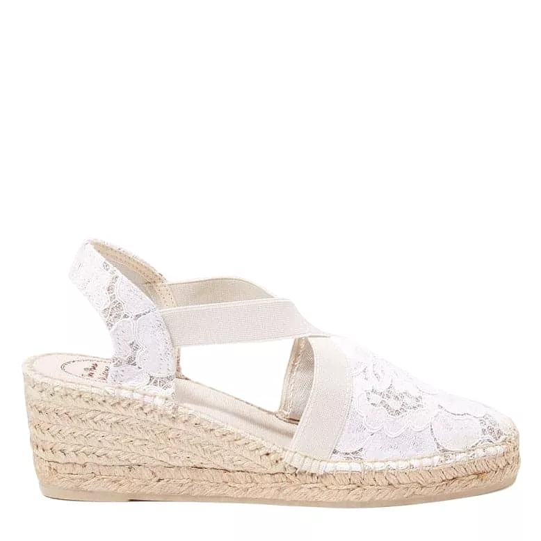 plain Cotton Blend Wedge Espadrille for Women - Terra-JA