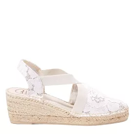 plain Cotton Blend Wedge Espadrille for Women - Terra-JA