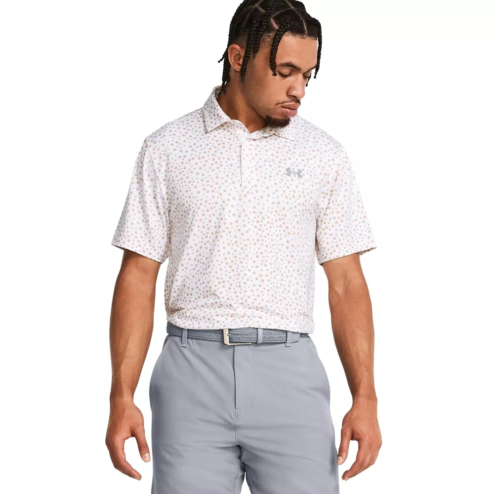 Playoff 3.0 Printed Polo White/Blue - SS24