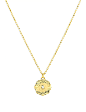 Power Birthstone Coin Necklace (June), Gold/Pearl