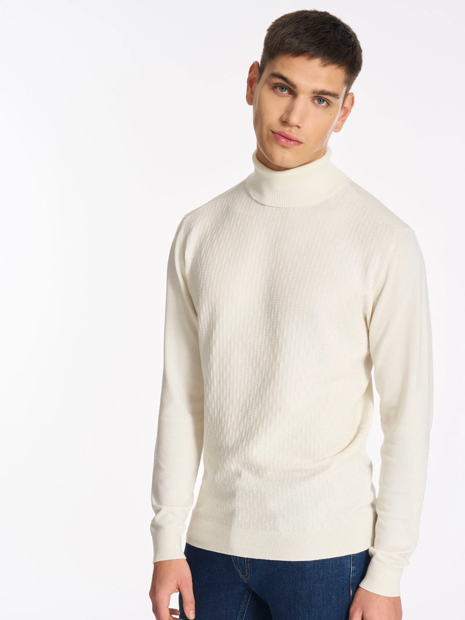 Pull dolcevita in filato Winter Basic - Reflecting Pond