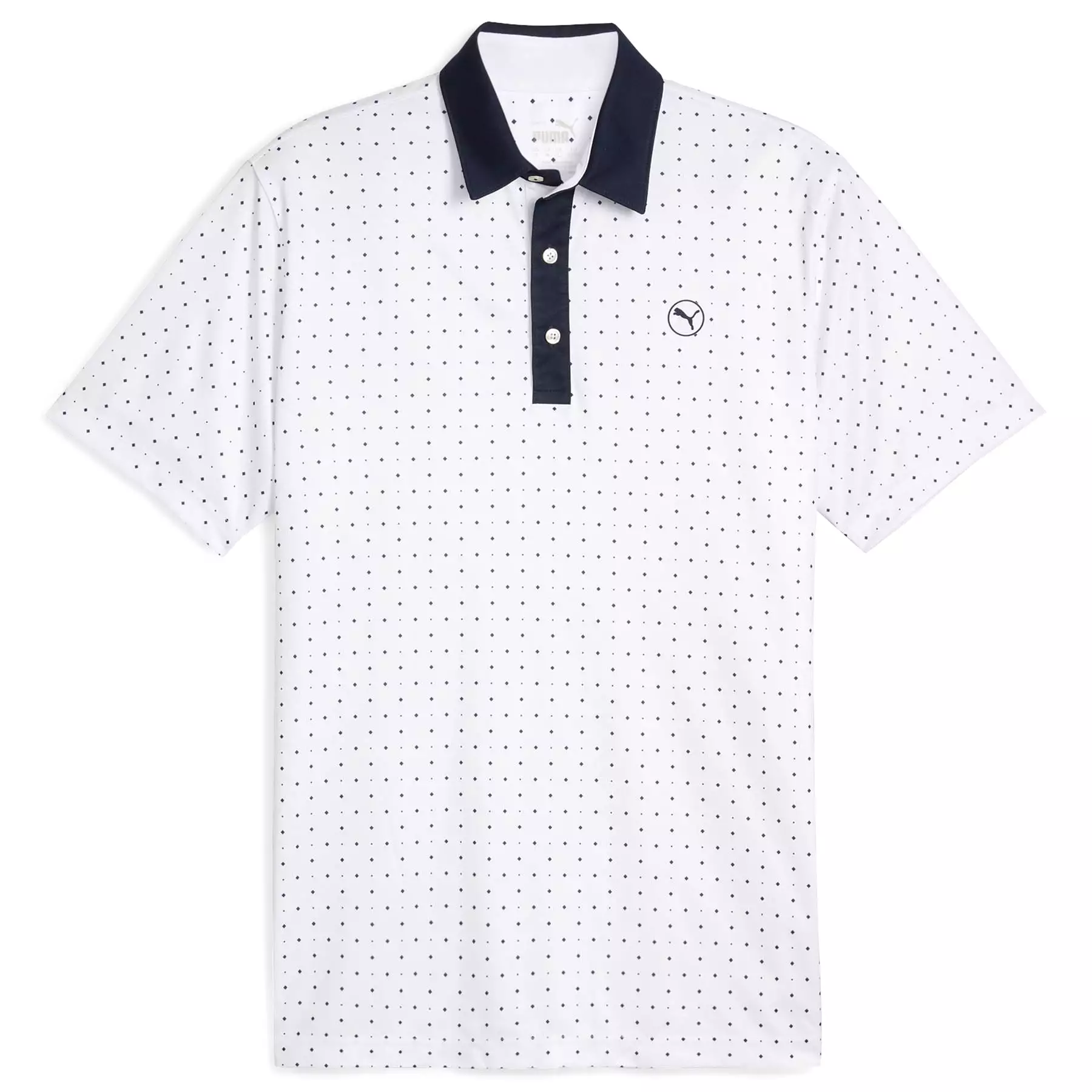 Pure Geo Polka Dot Polo White/Navy - SS24