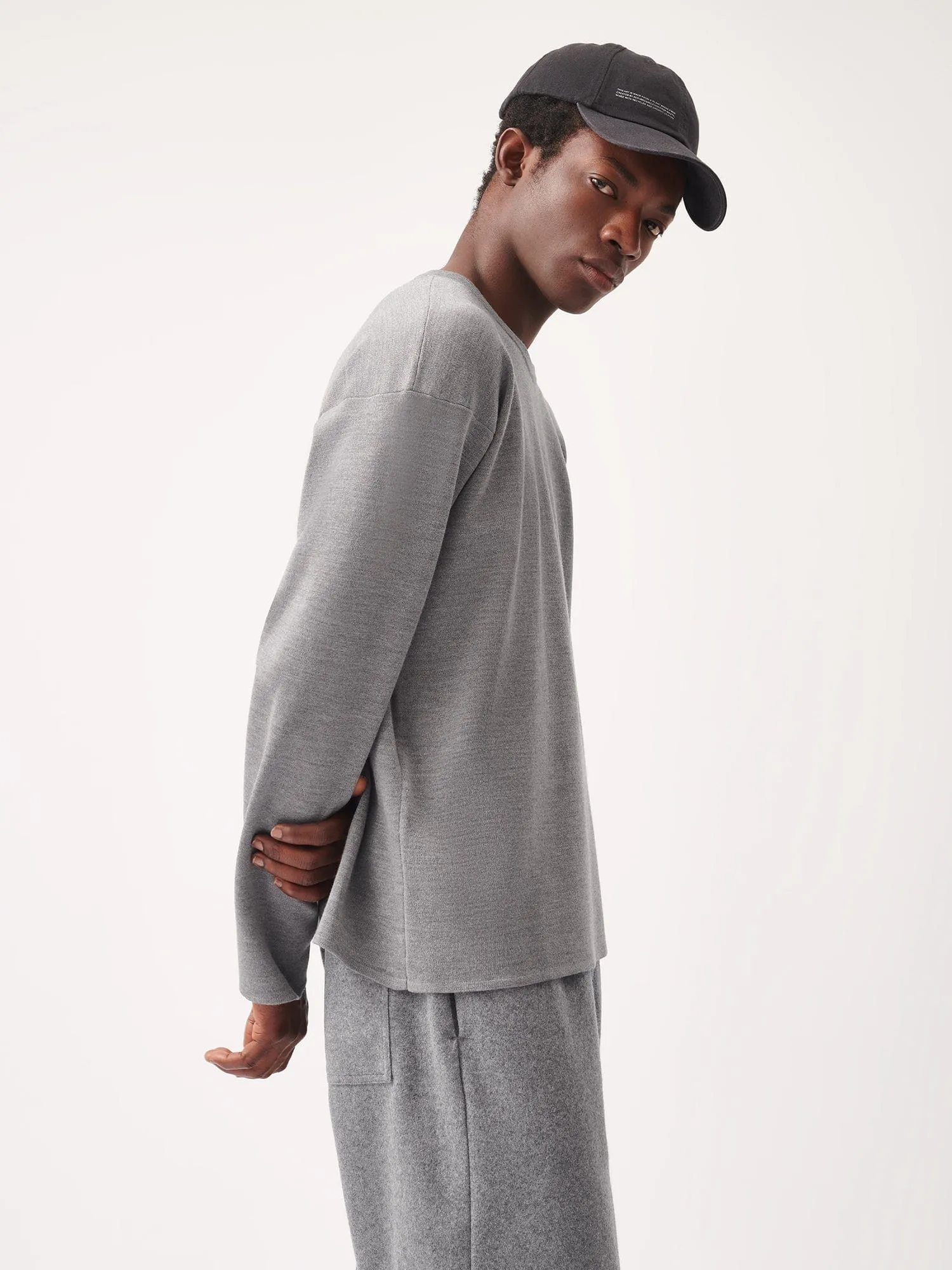 Regenerative Merino Wool Sweater—grey marl