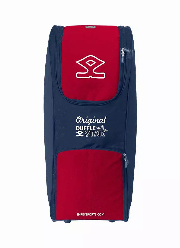 Shrey Star Cricket Wheelie/Duffle Bag - Navy/Red