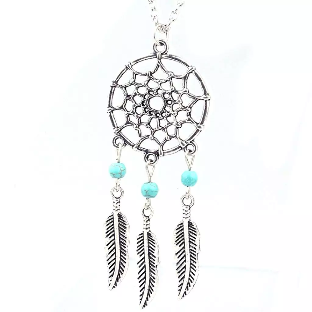 Silver Dream Catcher Necklace