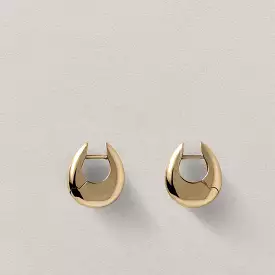 Sloping Hinge Hoops Small, Gold