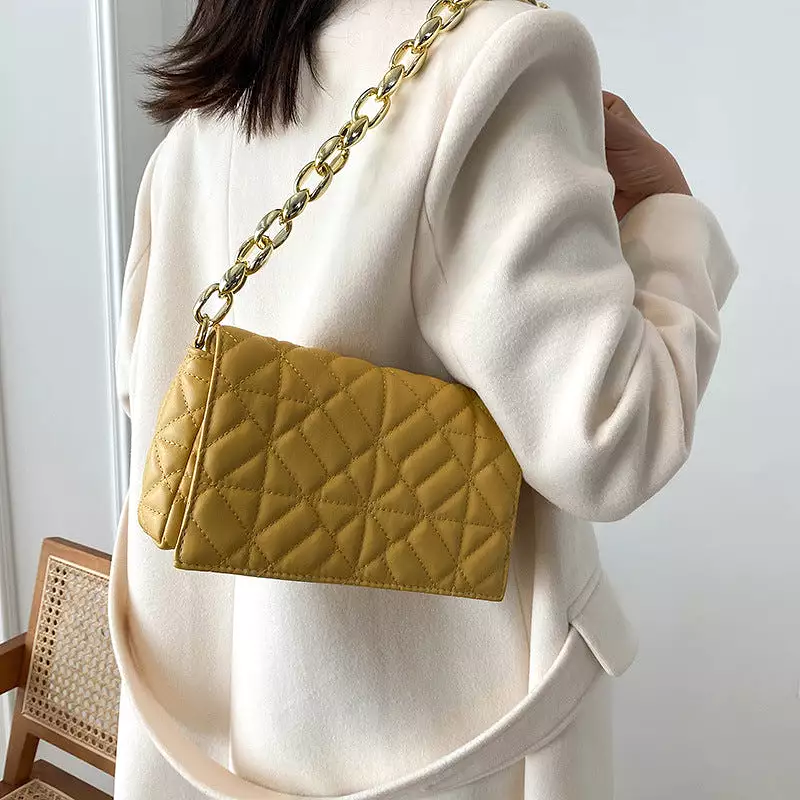 Solid Color Simple Thick Chain Women's Bag