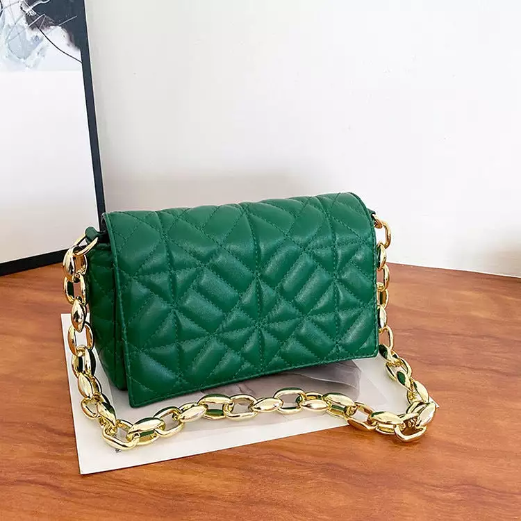 Solid Color Simple Thick Chain Women's Bag