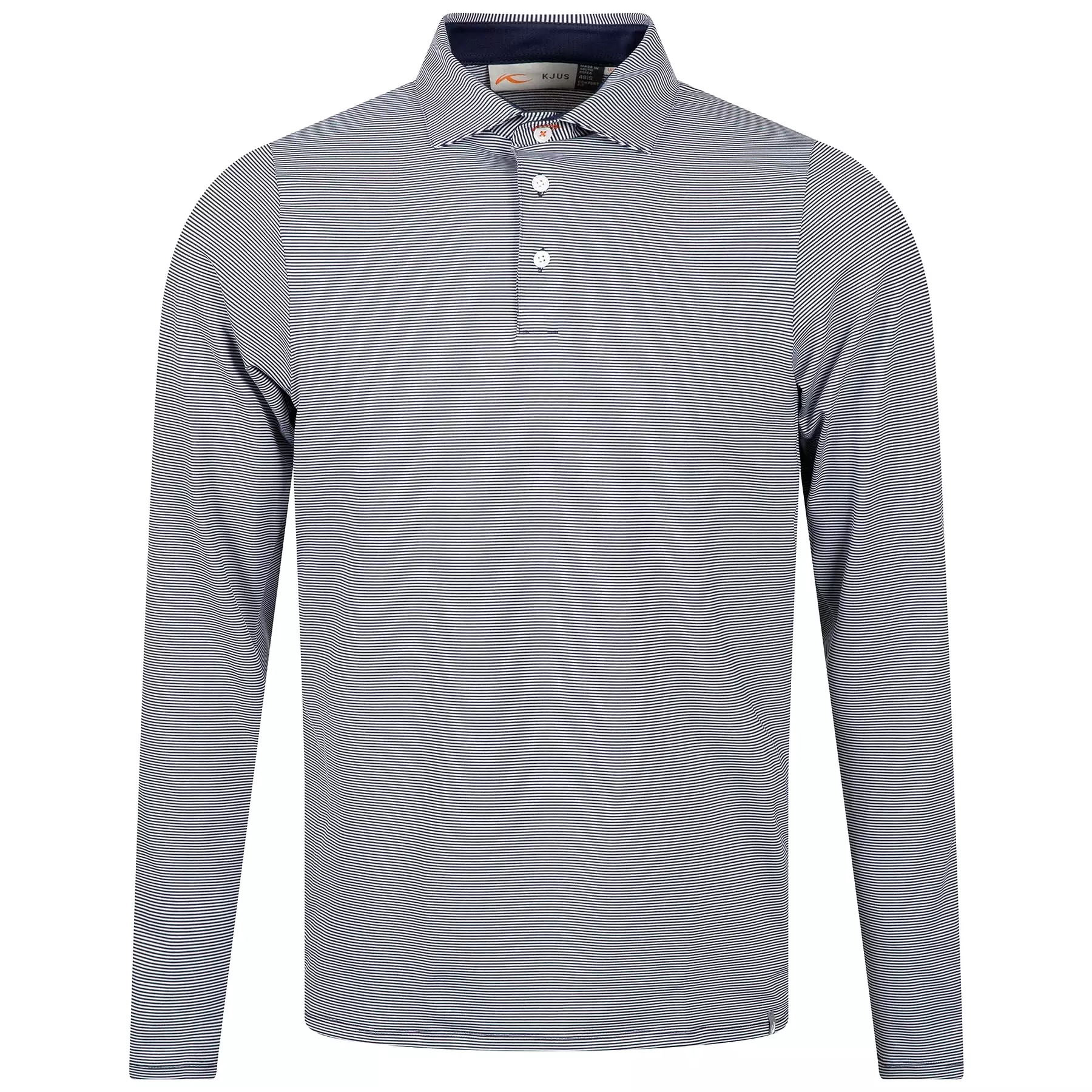 Soren Stripe LS Comfort Fit Polo Atlanta Blue/White - 2024