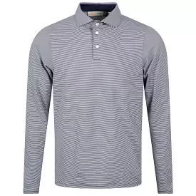 Soren Stripe LS Comfort Fit Polo Atlanta Blue/White - 2024