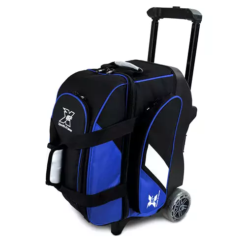 Tenth Frame Deluxe Double Roller Bowling Bag Blue