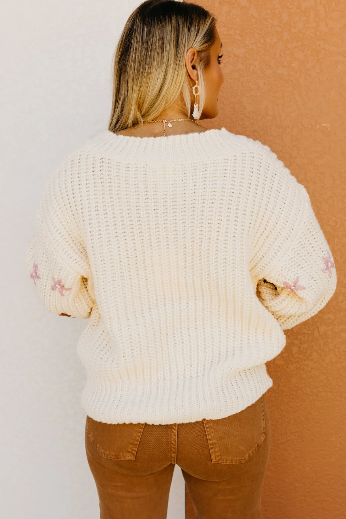 The Dario Floral Embroidered Chunky Knit Sweater