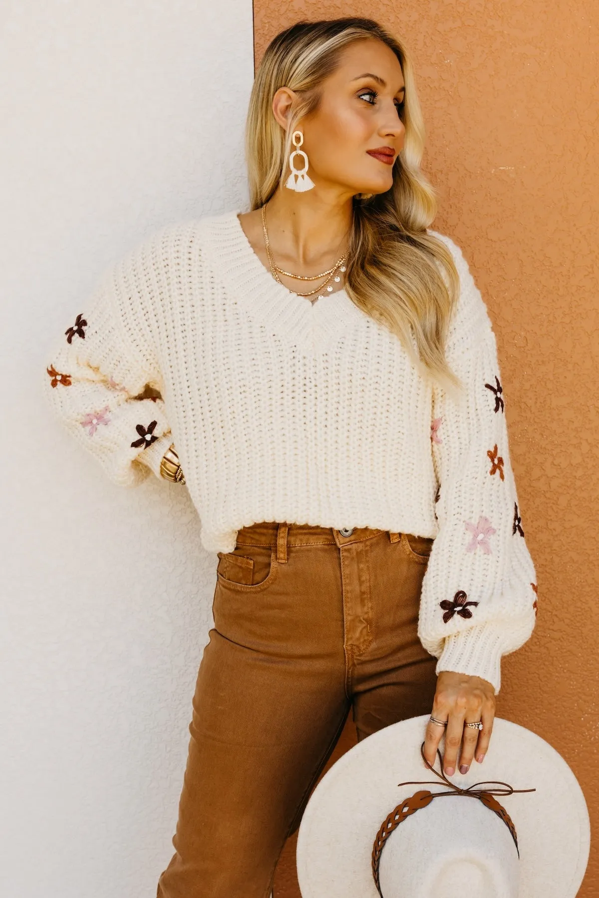 The Dario Floral Embroidered Chunky Knit Sweater