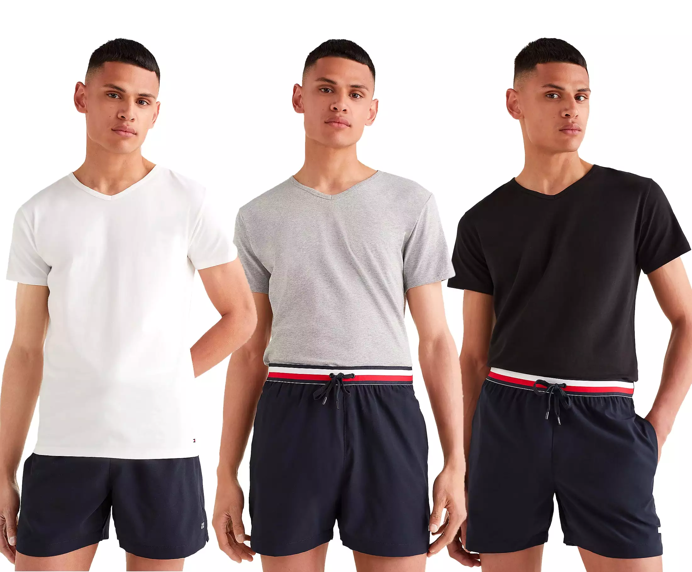 Tommy Hilfiger Men's V-Neck Loungewear T-Shirt - Short Sleeved (3-Pack)