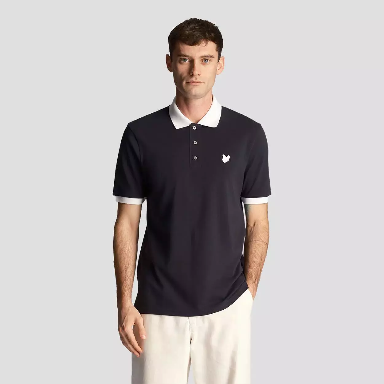 Tonal Ringer Polo Dark Navy/White - SS24