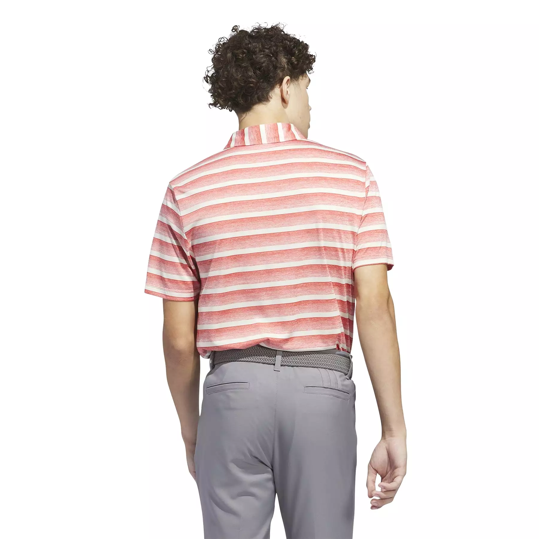 Two-Colour Stripe Regular Fit Pique Polo Pink/White - SS24