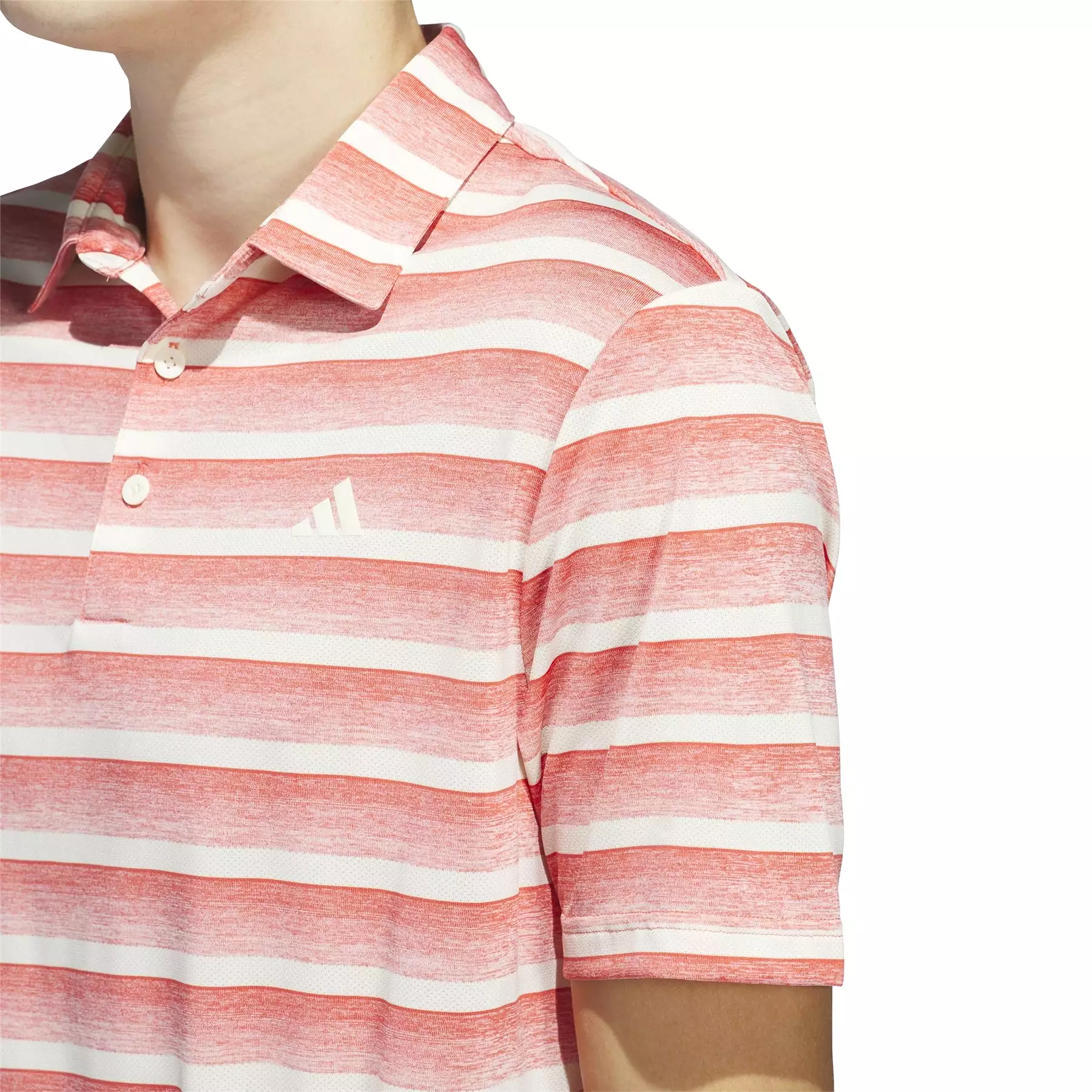 Two-Colour Stripe Regular Fit Pique Polo Pink/White - SS24