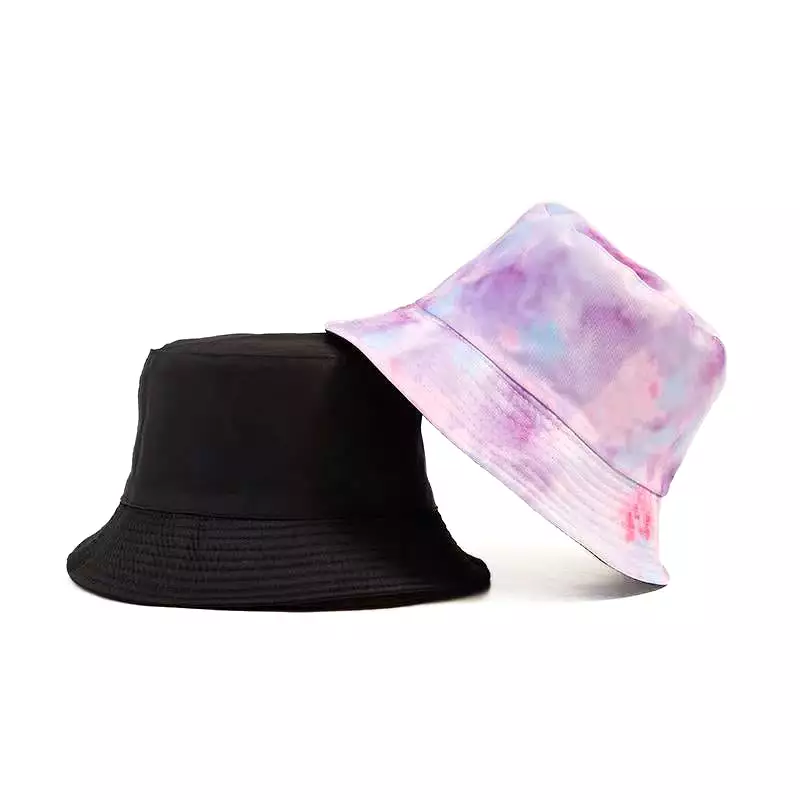 Unisex Reversible Tie Dye Solid Bucket Hat