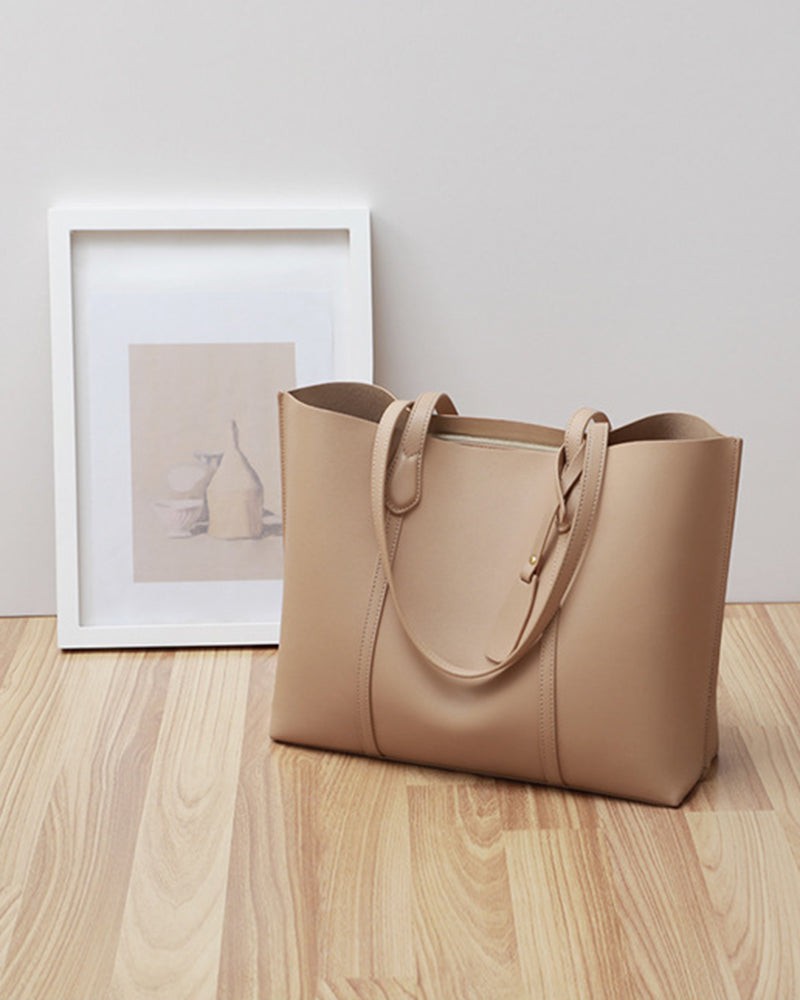 Vegan Genuine Leather Tote Shoulder Bags