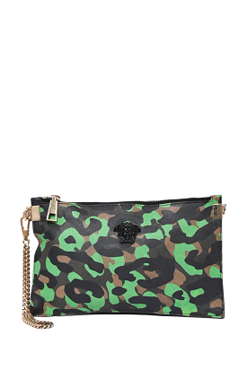 Versace Camoflauge Leather Medusa Gold Chain Crossbody Bag