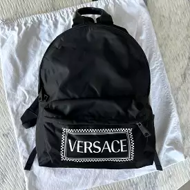 Versace Logo Nylon Backpack