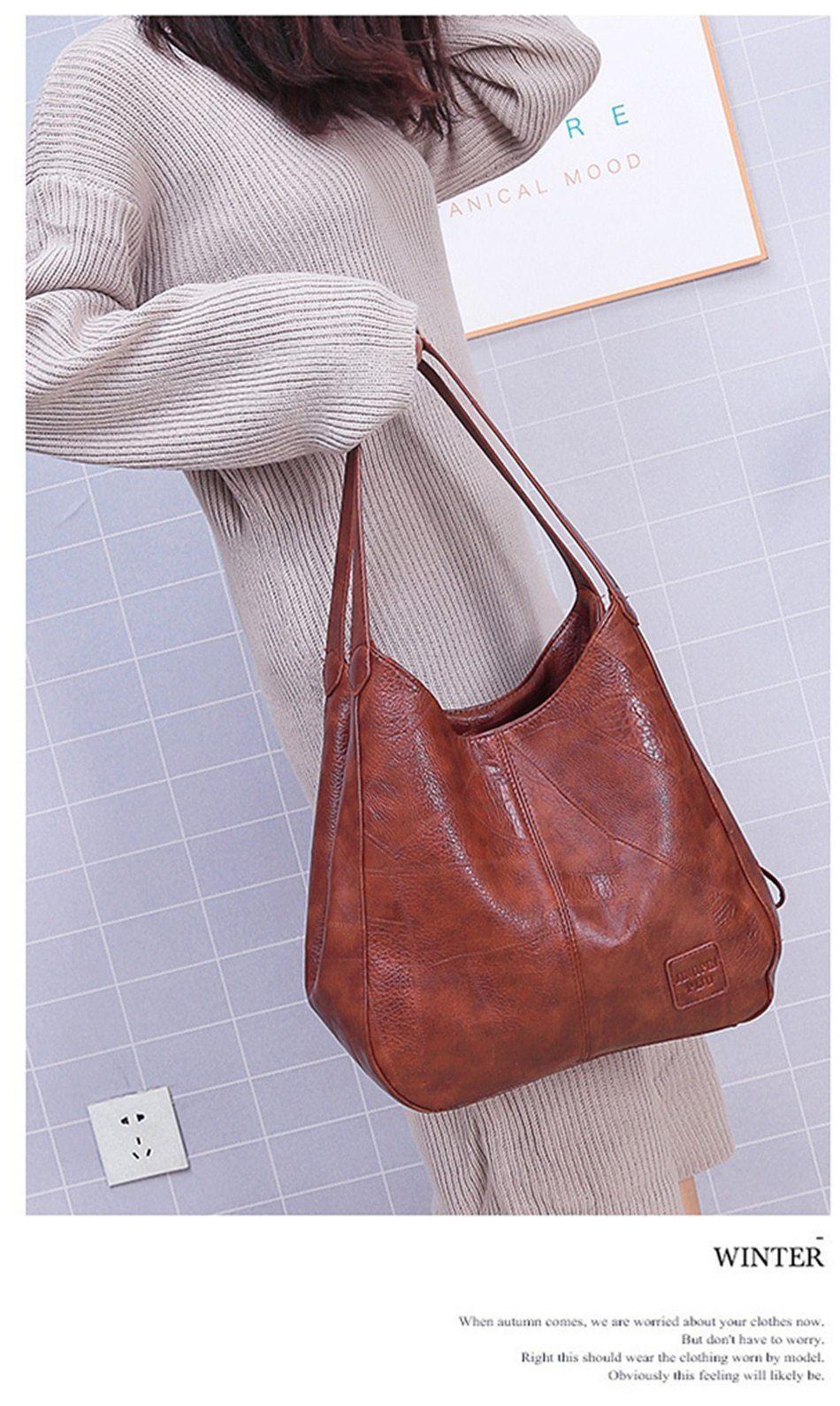 Vintage Leather Shoulder Bags For Women