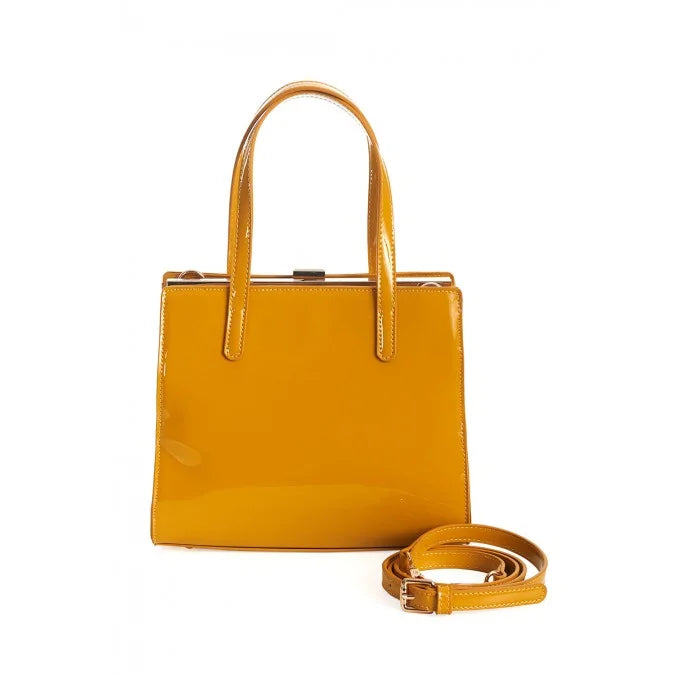 Vintage Mustard Yellow Patent Handbag