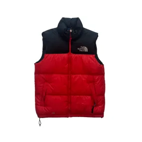 Vintage Red + Black The North Face (TNF) Puffer Gilet - Medium