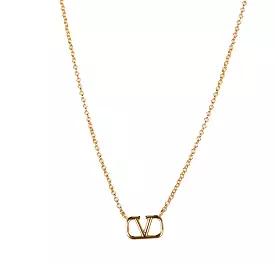 VLogo Signature Metal Necklace, Gold