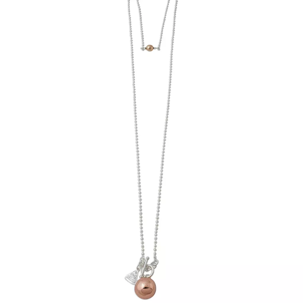 Von Treskow TWO TONE ROSE GOLD CHIME BALL NECKLACE