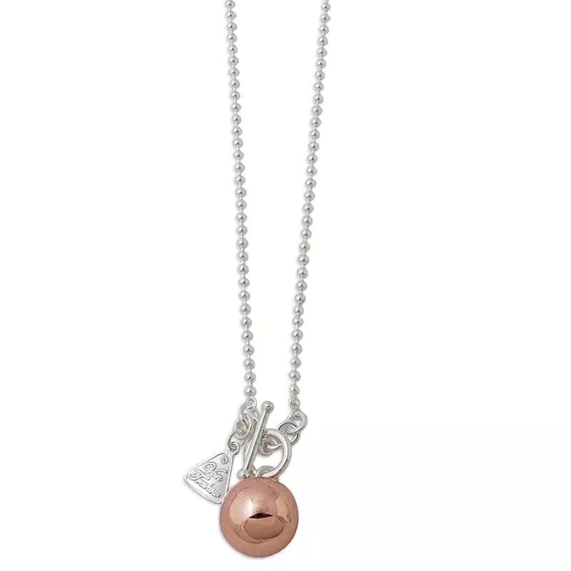 Von Treskow TWO TONE ROSE GOLD CHIME BALL NECKLACE