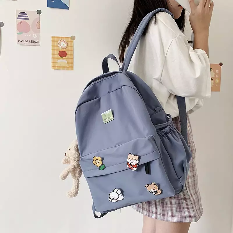 Women Nylon Cute   Women Backpack Bear Female Student College School Bag