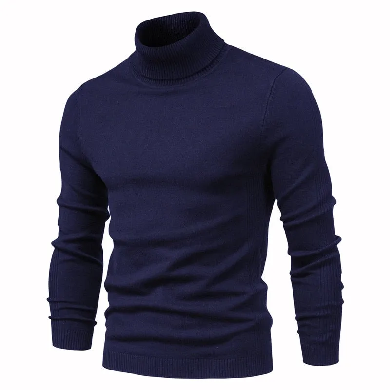 Xituodai New Winter Turtleneck Thick Mens Sweaters Casual Turtle Neck Solid Color Quality Warm Slim Turtleneck Sweaters Pullover