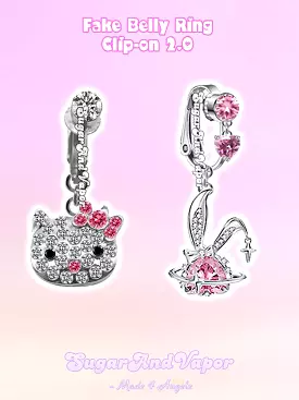 Y2K Bunny Kitten Clip-on 2.0 Fake Belly Ring