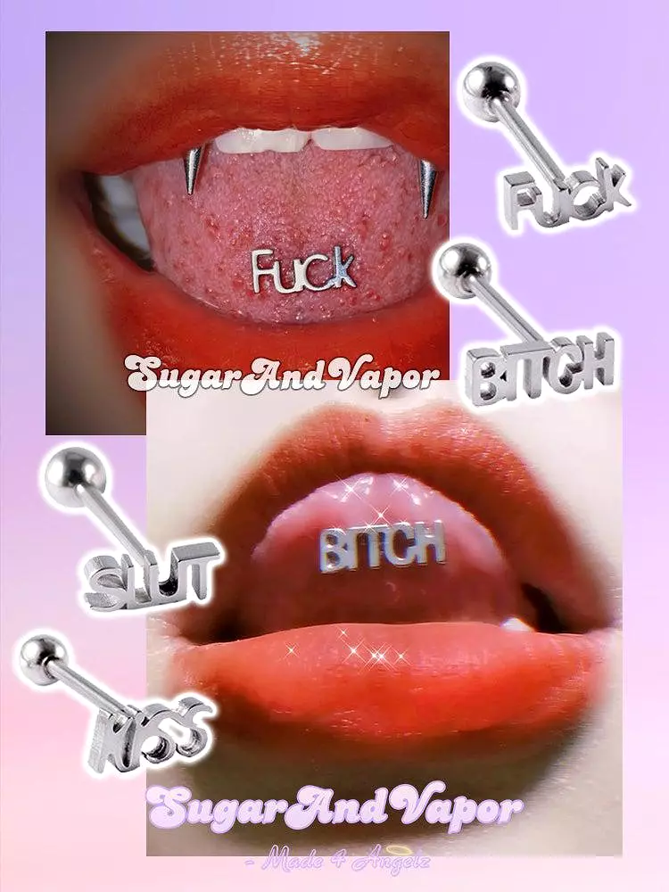 Y2K Letters Barbell Tongue Ring