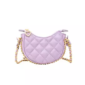 Zomi Gems Tiny Quilted Chain Wrapped Hobo Bag - Purple